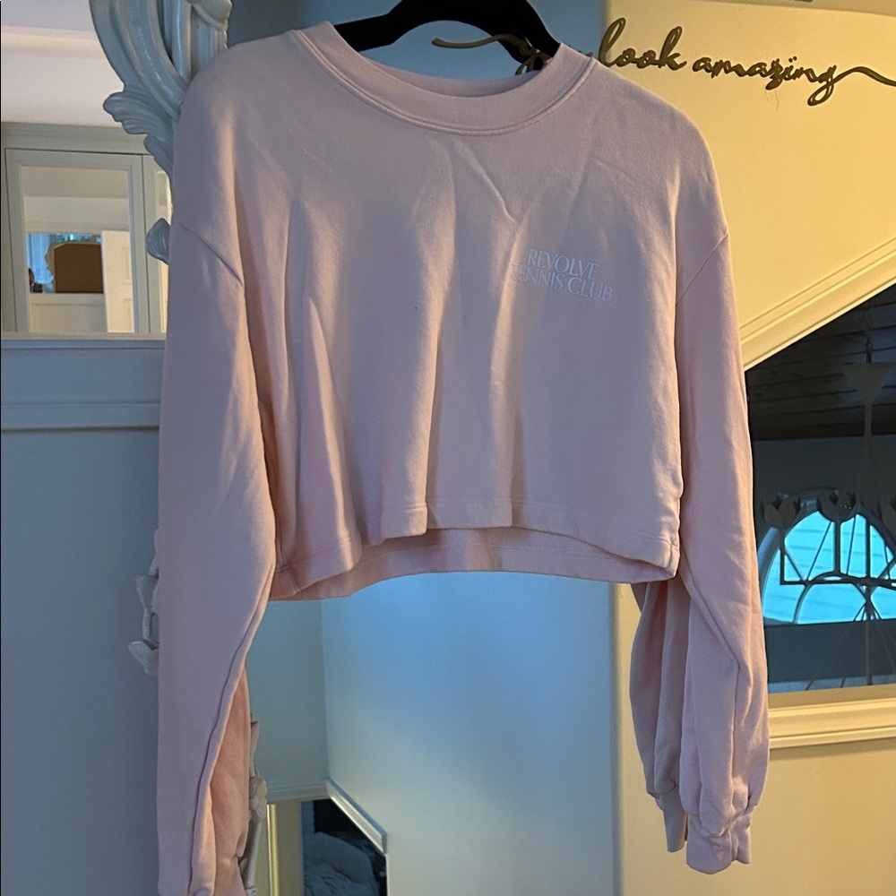 Revolve tennis club Pink Cropped Sweatshirt xs